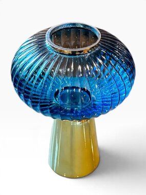Blue and Gold Glass Vase